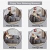 Giant Bean Bag Couch, Ultra Soft Fluffy Loveseat For Living Room Reading Chair With Pillows - Gray - Image 6