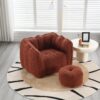 Soft Bean Bag Chair With High Resilient Foam (Chips) - Red / Brown - Image 15