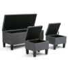 Dover - 3 Piece Storage Ottoman - Slate Gray - Image 2