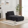 Compressed Sofa, Single Chaise Longue, Movable Ottoman For Living Room - Black - Image 11
