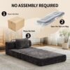 Convertible Floor Sofa Bed With Fixed Shape Frame For Living Room - Black - Image 8