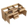 Original 60" Freestanding Bathroom Vanity With Double Resin Sink Soft Closing Doors & Drawers Plywood - Oak - Image 18