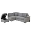 Sleeper Sofa Bed, 2 In 1 Pull Out Sofa Bed L Shape Couch With Storage Ottoman For Living Room, Bedroom Couch And Small Apartment - Gray - Image 12