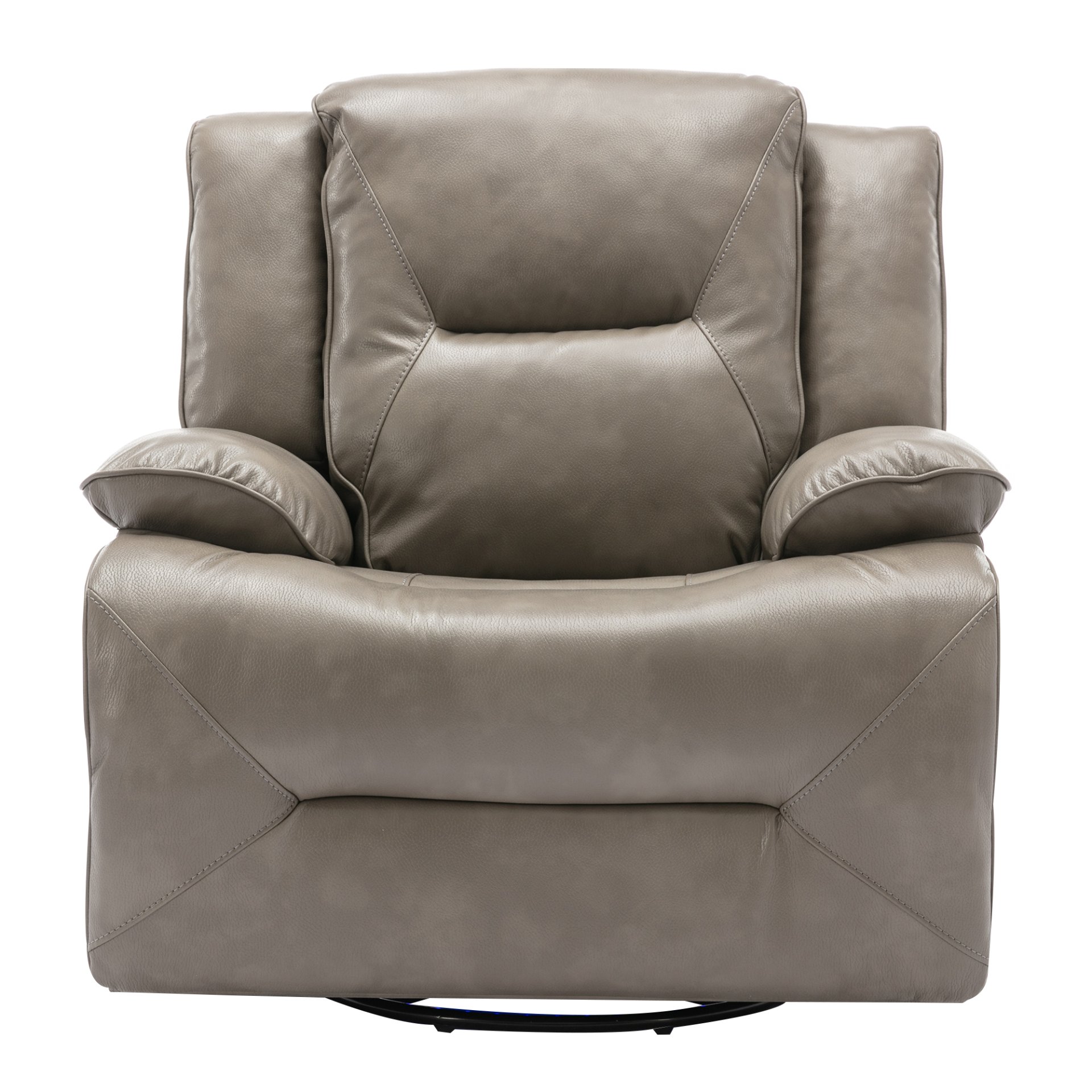 360° Swivel And Rocking Home Theater Recliner Manual Recliner Chair With A Led Light Strip For Living Room - Gray - Image 7