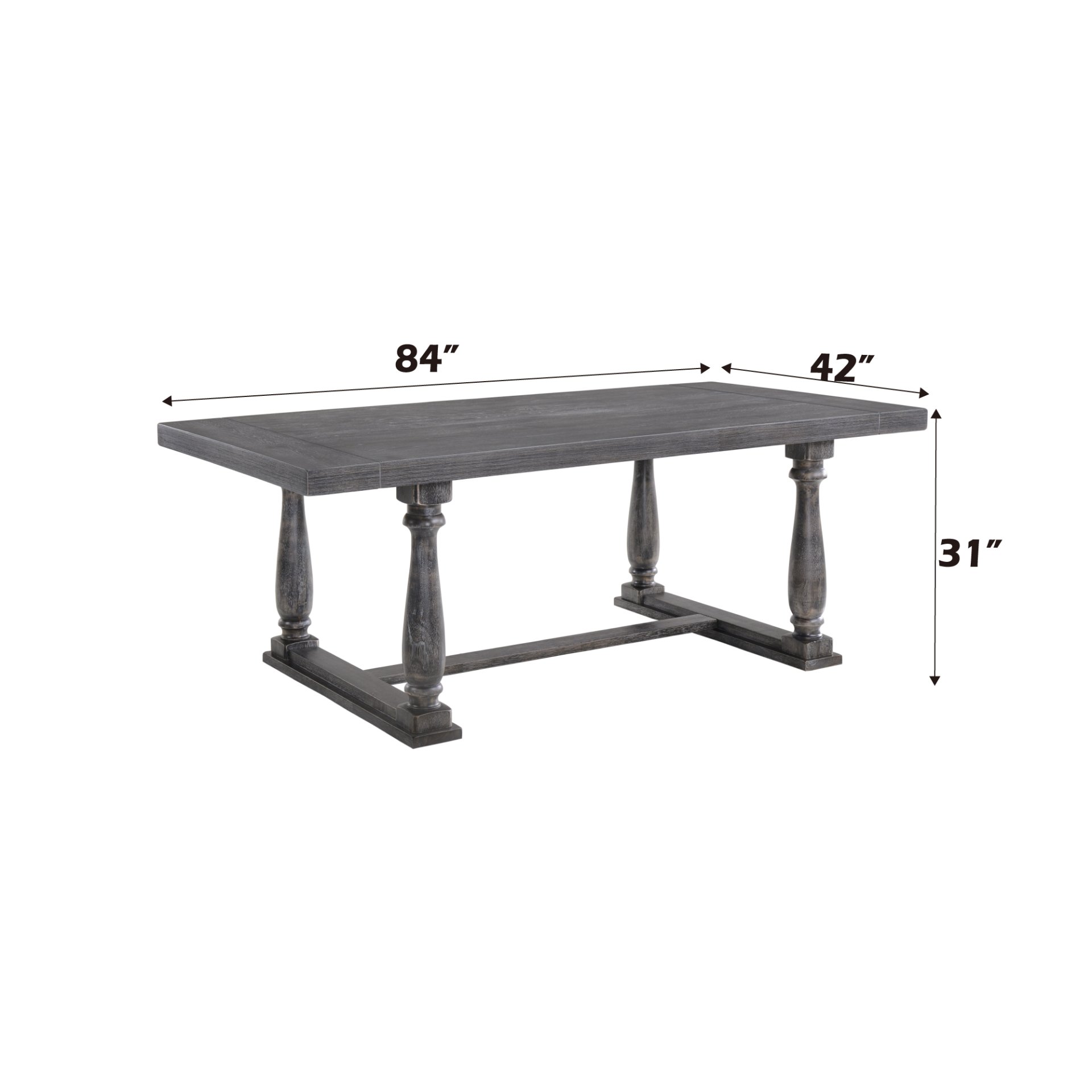 Bernard - Weathered Dining Table - Gray / Oak - Image 4