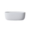 Freestanding Bathtub Resin Stone Soaking Bathtub Solid Surface Modern Tubs With Overflow And Pop-Up Drain - Matte White - Image 7