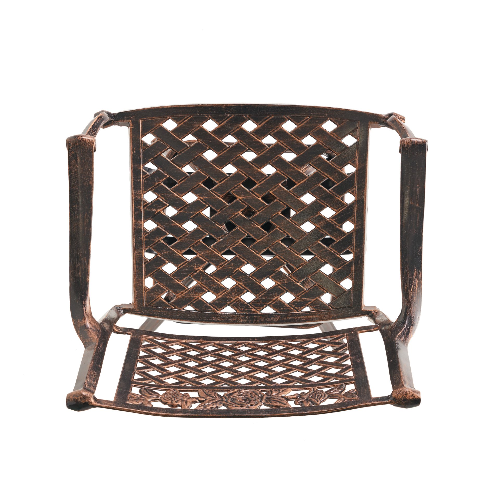 Cast Aluminum Swivel Bar Stool With Footrest - Copper - Image 8