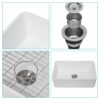 Sink 30" Apron Front Reversible Single Bowl Kitchen Sink With Grid And Strainer - White - Image 9