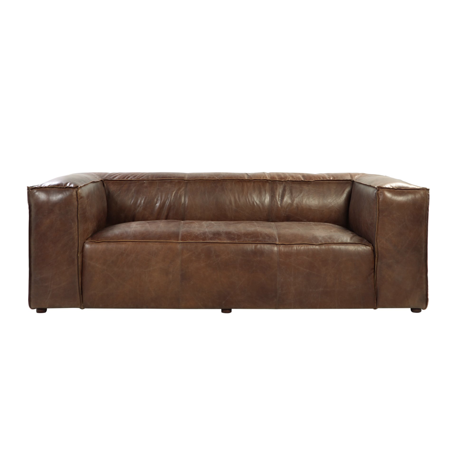 Brancaster - Grain Leather Sofa - Brown - Image 3