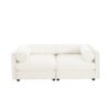 2 Seater Sofa With Storage Seat And Cylindrical Backrest - White - Image 5