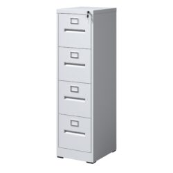 Premium 4 Drawer File Cabinet With Lock Metal Vertical Design For Office And Home, A4 Legal / Letter Size, Steel Construction - Gunmetal Black