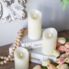 Flickering LED Candles With Remote Timer (Set of 3) - Ivory - Image 9
