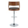 Cecina - Mid-Century Modern Adjustable Height Barstool With Swivel With Oval Footrest (Set of 2) - Chrome / Walnut / Brown - Image 5