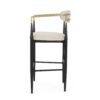 Counter Height Upholstered Bar Stools With Backs And Iron Legs For Kitchen Island (Set of 2) - Beige - Image 9