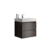 Alice - 24" Bathroom Vanity With Sink, Large Storage Wall Mounted Floating Bathroom Vanity For Modern Bathroom, One-Piece Sink Basin Without Drain And Faucet - Walnut / White - Image 4