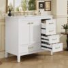 Vintage Style 36" Bathroom Vanity With Sink, Soft Closing Door, 4 Different Size Drawers Frame - White - Image 5