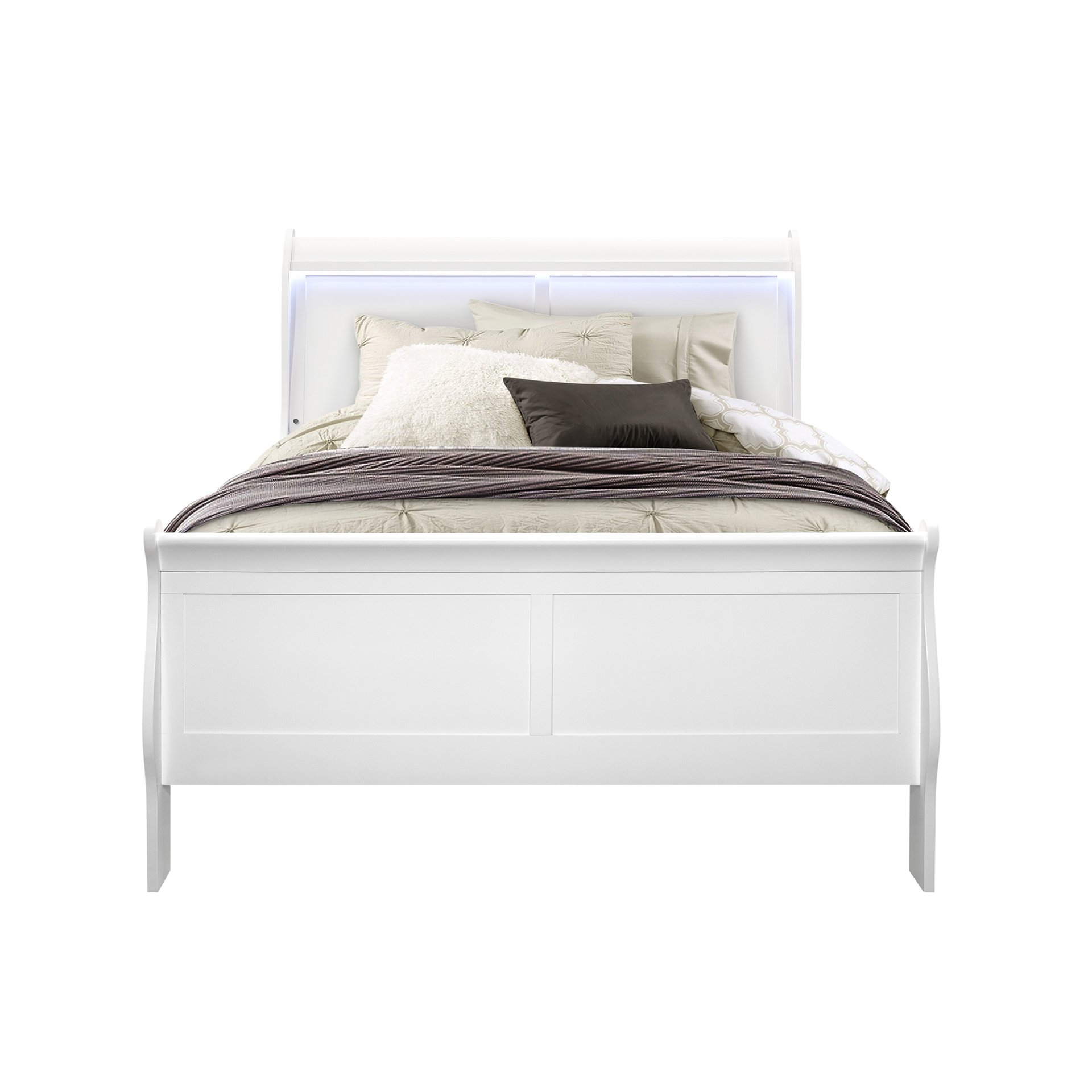 Charlston - Full Bed With LED - White - Image 6