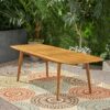 Placidity - Outdoor Expandable Dining Table With Slatted Tabletop And Tapered Legs - Brown - Image 9