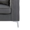 Lorreto - Velvet Loveseat - Gray - Image 4