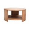 Modern Minimalist Round Coffee Table With Shelf Storage - Natural - Image 6