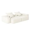Modern Oversized Modular Sectional Sofa With 2 Chaise Lounge And 2 Armrest, Sparkling Chenille Fabric Soft Cushion Sofa With 4 Pillows, 4 Pieces Diy Combination Tufted Sofa, No Assembly Required - Beige - Image 17