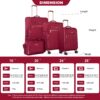 4 Piece Set (16/20/24/28), Softshell Suitcase Spinner Wheels Terylene Luggage Sets Carry On Suitcase Luggage Lightweight Durable Suitcase - Wine Red - Image 3