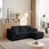 Modular Cloud Sectional Couch With L Shape Chaise - Black - Image 15