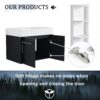 Modern Wall Mounted Bathroom Vanity With Thick Edged Resin Sink And Storage Rack Plywood - Black Chestnut - Image 8
