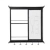 Floating Wine Bar Shelf With Glass Holder And Display Shelves - Black - Image 2