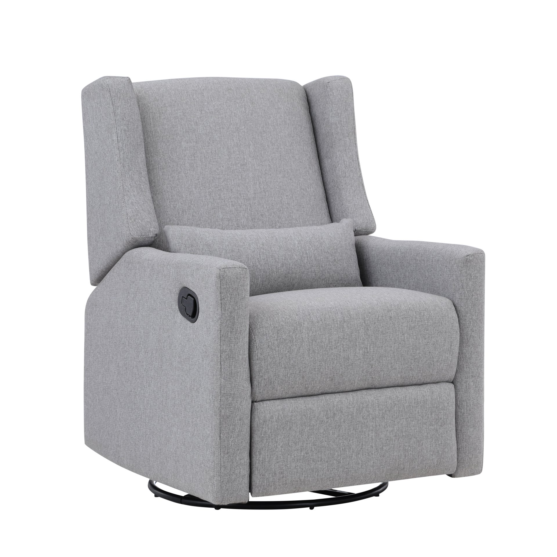 Pronto - Swivel Glider Recliner With Pillow - Rich Gray - Image 3