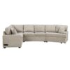 L-Shaped Sofa Sectional Sofa Couch Pull-Out Sofa Bed With Charging Devices And Cup Holders For Living Room - Beige - Image 10