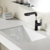 Pull Down Vessel Faucet With Lift Spout & Dual Spray Modes, Metal, Single Hole - Black - Image 2
