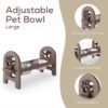 Adjustable Pet Bowl Travel Ready HDPE Durable Poly Lumber Recycled - Brown - Image 2