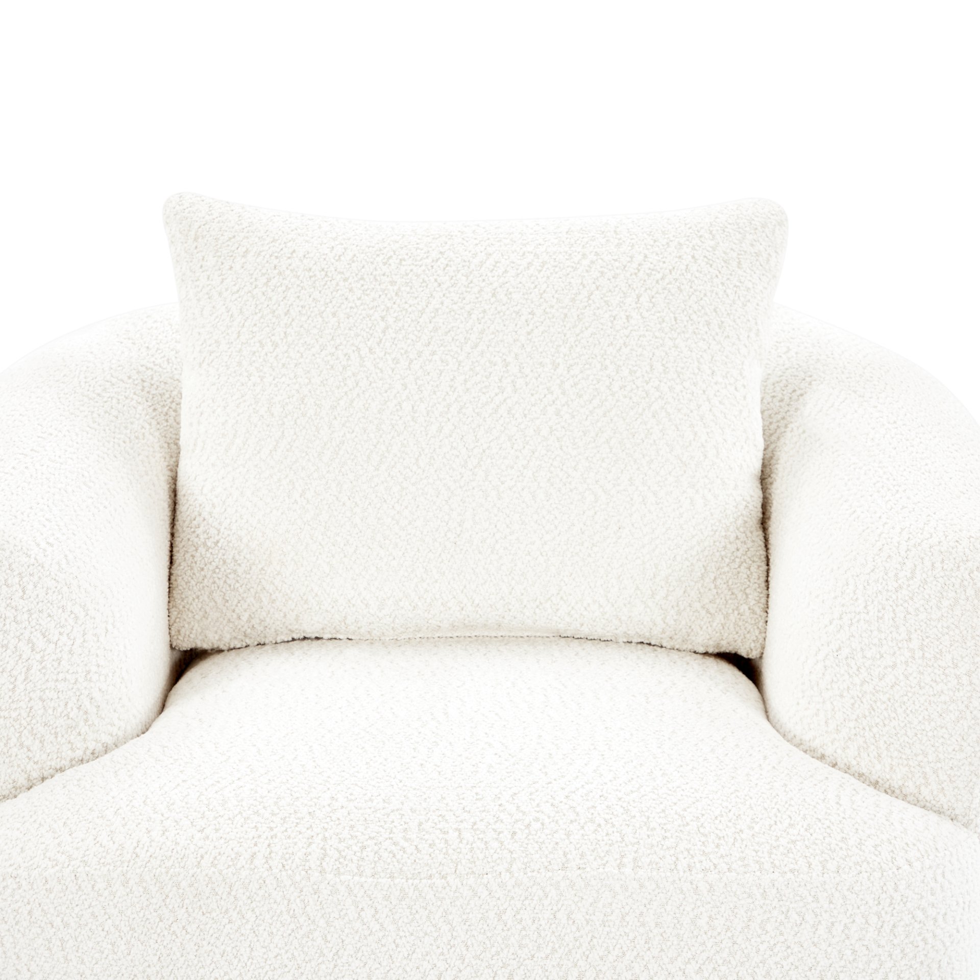 360° Swivel Barrel Sofa Chair With Throw Pillow, Chenille Upholstered Accent Chair - Beige - Image 19