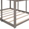 Full Over Full Bunk Bed With Roof, Window, Guardrail, Ladder - Antique Gray - Image 8