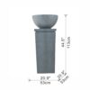 Polyresin Zen Bowl Water Fountain, Outdoor Bird Feeder / Bath Fountains, Relaxing Water Feature For Garden Lawn Backyard Porch - Gray - Image 6