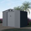 Industrial - 6' x 8' Garden Metal Shed Premium - Dark Gray - Image 2