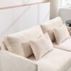 Mid Century Modern Chenille Fabric Loveseat Sofa With Brown Wood Feet, 2 Seat Upholstered Couch For Living Room And Bedroom - Beige - Image 10