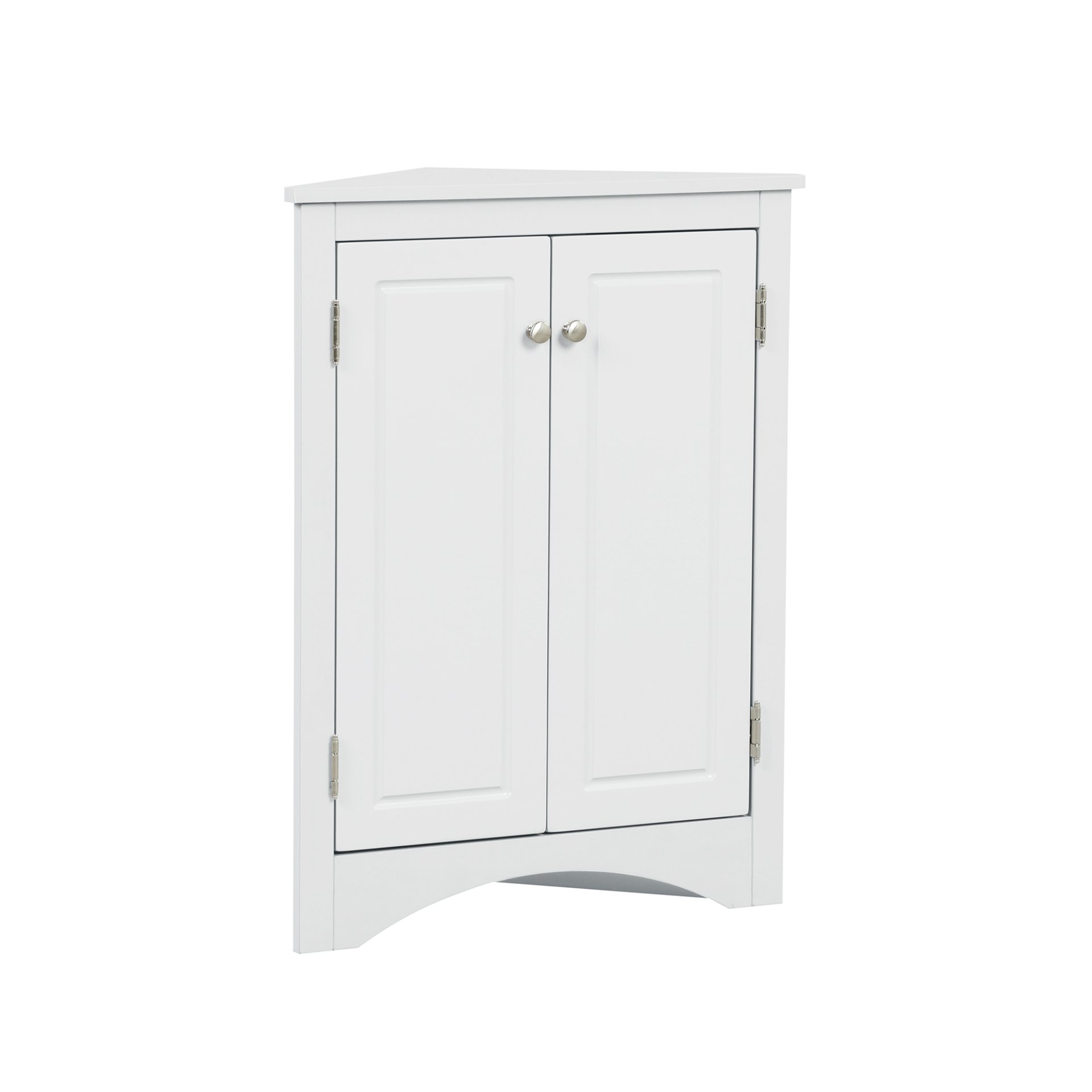 Triangle Bathroom Storage Cabinet With Adjustable Shelves, Freestanding Floor Cabinet For Home Kitchen - White - Image 17