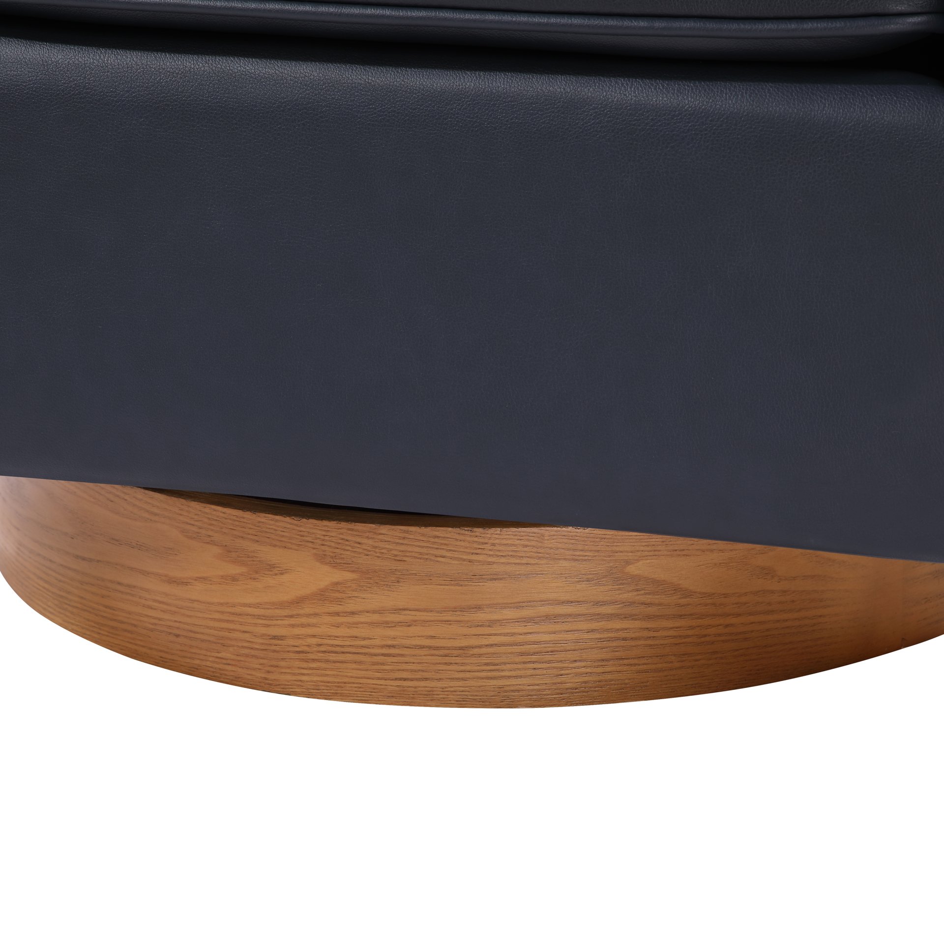 Maisy - Barrel Swivel Chair With Wooden Base - Blue - Image 7