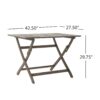 Blissique - Outdoor Foldable Wood Dining Table With Slat Design - Gray - Image 3