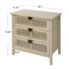 3 Drawer Cabinet, Suitable For Bedroom - Natural - Image 3