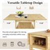 5 Piece Extendable Wood Square Dining Table Set With 2 Drop Leaves, Compact Storage Shelf Kitchen Table Set With Upholstered Chairs For 4 - Natural - Image 6