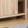 Sideboard Buffet Entry Cabinet Sliding Doors Metal Bar Handles Four Shelves Weathered - White Natural - Image 3