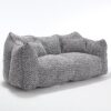 Comfortable Dual Beanbag Chair With High Resilience Foam Core For 2 People - Gray - Image 20