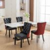 Nikki - Modern, High-End Tufted Solid Wood Contemporary And Velvet Upholstered Dining Chair With Wood Legs Nailhead Trim (Set of 2) - Black / Winered / Burgundy - Image 18