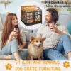 Multi Function Dog Crates With Storage, Double Doors, Indoor Dog Crate - Black Brown - Image 4