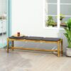 Cambria - Rustic 3 Seater Bench - Teak - Image 4