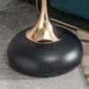 Modern Round Side Table For Small Spaces With Carbon Steel Construction - Black - Image 8