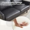 Mid Century Modern Loveseat Sofa, 2 Seater With USB & Removable Pillow Cover - Black - Image 6